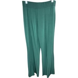 Susan Graver Modern Essentials Liquid‎ Knit Boot-Cut Pants Evergreen Pine XXSP